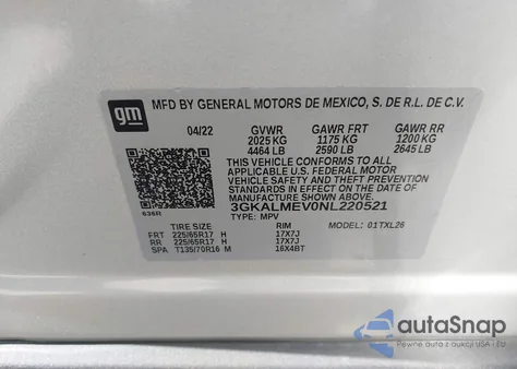 2022 GMC Terrain Fwd Sle из США, поврежденный, VIN 3GKALMEV0NL220521